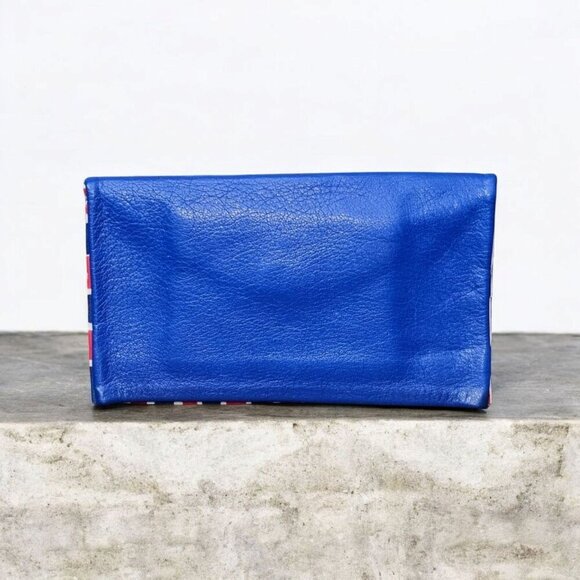 Kressline Grab Bag Antique 50's Billfold Blue Leather Wallet Clutch P#174505 - Picture 1 of 14